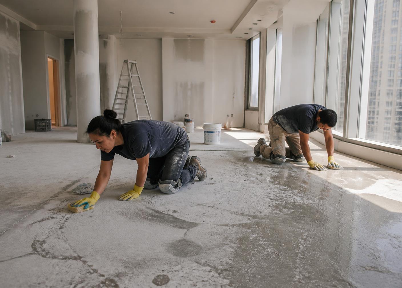 Nettoyage de fin de chantier dans un appartement en rénovation à Genève